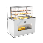 Buffet 130 Cm Plaque Froide Statique 15mm / Avec Kit Vitrage / Blanc - Série MODULAR | BUF15V | SAYL