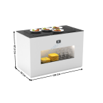 Buffet 130 Cm Plaque Chauffante Vitro-Céramique / Sans Vitrage / Blanc - Série MODULAR | BUC | SAYL