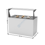 Buffet 130 Cm Plaque Chauffante Sahara 15mm / Avec Kit Vitrage / Blanc - Série MODULAR | BUSET | SAYL