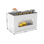 Buffet 130 Cm Neutre / Sans Vitrage / Blanc - Série MODULAR | BUN | SAYL