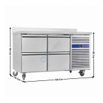 Meuble table congélateur - 4 tiroirs GN1/1 | GN2200BT+2xGN2TIR | CUISTANCE