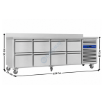 Meuble table congélateur -  8 tiroirs GN1/1 | GN4200BT+4xGN2TIR | CUISTANCE