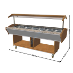 Buffet Centrale Chaud Self-Service - 6 x GN1/1 - ECO LINE | 70770030 | COMBISTEEL