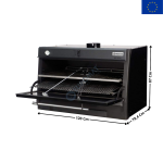 Four BBQ Professionnel au Charbon de Bois GN 2/1 + GN1/1 – 120 kg/h | CBQ120BK | DIAMOND
