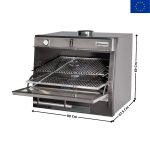Four BBQ Professionnel au Charbon de Bois GN 1/1 + GN2/4 – 75 kg/h - INOX | CBQ075SS | DIAMOND
