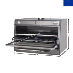 Four BBQ Professionnel au Charbon de Bois GN 2/1 + GN1/1 – 120 kg/h - INOX | CBQ120SS | DIAMOND
