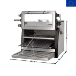 Four BBQ Professionnel au Charbon de Bois GN 1/1 – 60 kg/h – Porte Relevable – INOX | CBQ060RX | DIAMOND
