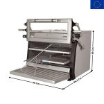 Four BBQ Professionnel au Charbon de Bois GN 1/1 + GN 2/4 – 75 kg/h – Porte Relevable - INOX | CBQ075RX | DIAMOND