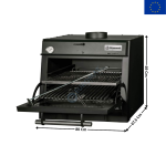 Four BBQ Professionnel au Charbon de Bois GN 1/1 + GN2/4 – 75 kg/h | CBQ075BK | DIAMOND