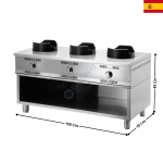 Fourneau Wok 3 Brûleurs 12 kW avec Support - "Série ECO" | W300ECO | MAINHO