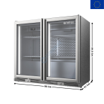 Arrière de Bar Réfrigérée "Inox" - 193 Litres - 2 portes vitrées | ERV25IIXS | INFRICO