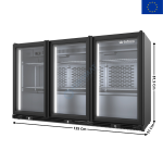 Arrière de Bar Réfrigérée "Noir" - 296 Litres - 3 portes vitrées | ERV35XS | INFRICO