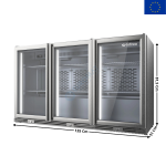 Arrière de Bar Réfrigérée "Inox" - 296 Litres - 3 portes vitrées | ERV35IIXS | INFRICO