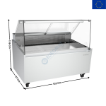 Vitrine réfrigérée 132 Cm "Spécial Poissonneries" / Vitre Droite Basse - GAMME Málaga | VML12P | INFRICO