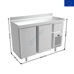 Arrière de Bar Réfrigérée "Inox" - 345 Litres - 2 portes pleines + Tiroir Marc à Café | IF602P+TC | INFRICO