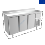 Arrière de Bar Réfrigérée "Inox" - 535 Litres - 3 portes pleines + Tiroir Marc à Café | IF603P+TC | INFRICO