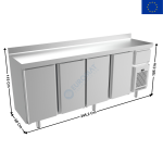 Arrière de Bar Réfrigérée "Inox" - 730 Litres - 4 portes pleines + Tiroir Marc à Café | IF604P+TC | INFRICO
