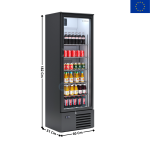 Armoire Vitrine Réfrigérée 280 L. - 1 Porte - Slim - Noir | ERV53 | INFRICO