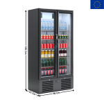 Armoire Vitrine Réfrigérée 435 L. - 2 Portes - Slim - Noir | ERV83 | INFRICO