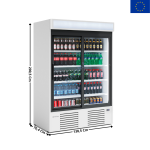 Armoire Vitrine Réfrigérée 1110 L. - 2 Portes Coulissantes - Blanche | ERC100 | INFRICO