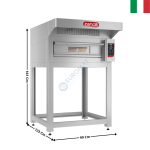 Four à pizza 4 pizzas - 1 Niveau - Commandes Digitales - Modèle CITIZEN EP + Support avec Pieds + Hotte 600 m³/h |  CITIZENEP4MCTOUCH+SP+HM | ZANOLLI