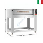 Four à pizza 6 pizzas - 1 Niveau - Commandes Mécaniques - Modèle CITIZEN E - 400°C + Support - Entièrement Réfractaire |  CITIZENE6MCEMTR+SR | ZANOLLI