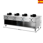 Fourneau Wok 4 Brûleurs 12 kW avec Support - "Série ECO" | W400ECO | MAINHO