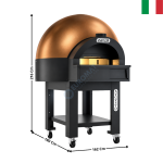Four à Pizza 6 Ø 33 - Type Dôme - Sole Fixe Statique - BRONZE - Commandes Digitale | AVGVSTO6ETB | ZANOLLI