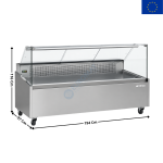 Vitrine réfrigérée 194 Cm "Spécial Poissonneries" / Vitre Droite Basse - GAMME Málaga | VML18P | INFRICO