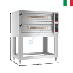 Four à pizza 6+6 pizzas - 2 Niveaux - Commandes Mécaniques - Modèle CITIZEN E - 400°C + Support |  CITIZENE66MCEM+SR | ZANOLLI
