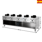 Fourneau Wok 5 Brûleurs 12 kW avec Support - "Série ECO" | W500ECO | MAINHO