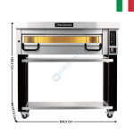 Four à pizza 12 pizzas XL - Série 1100 - 1 Niveau + Support avec Roulettes | PM1131 | PIZZA MASTER