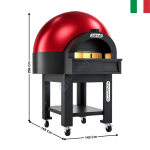 Four à Pizza 4 Ø 33 - Type Dôme - Sole Fixe Statique - ROUGE - Commandes Digitale | AVGVSTO4ETR | ZANOLLI