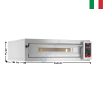 Four à pizza 9 pizzas - 1 Niveau - Commandes Mécaniques - Modèle CITIZEN E - 400°C - Entièrement Réfractaire |  CITIZENE9MCEMTR | ZANOLLI