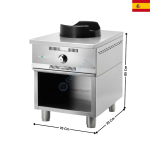 Fourneau Wok 1 Brûleur 12 kW avec Support - "Série ECO" | W100ECO | MAINHO