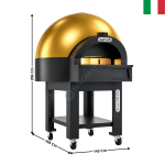 Four à Pizza 4 Ø 33 - Type Dôme - Sole Fixe Statique - OR - Commandes Mécanique | AVGVSTO4EEMO | ZANOLLI