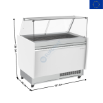 Vitrine 131 cm spécial à crèmes glacées / 10 Bacs - Vitre Droite - Compact | VBZ12U | INFRICO
