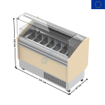 Vitrine 131 cm spécial à crèmes glacées / 7 Bacs - Vitre Droite - Ultra Compact | VBZ12SU | INFRICO
