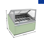 Vitrine 116,9 cm spécial à crèmes glacées / 8 à 12 Bacs - Vitre Droite | VCB12H | INFRICO