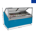 Vitrine 168,1 cm spécial à crèmes glacées / 12 à 18 Bacs - Vitre Droite | VCB18H | INFRICO