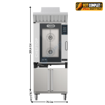 Four Mixte 10 x GN1/1 sur Placard + Hotte à charbon actifs "MIND.Maps™" COUNTERTOP PLUS - Version Electrique "Spécial Crousty Poulet" | XEVC0711EPRM+PS04 | UNOX