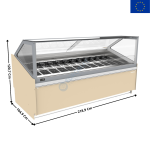 Vitrine 218,9 cm spécial à crèmes glacées / 16 à 24 Bacs - Vitre Droite | VCB24H | INFRICO