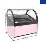 Vitrine 116,9 cm spécial à crèmes glacées / 8 à 12 Bacs - Vitre Bombée | VAR12H | INFRICO