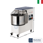 Pétrin à Spirale 20 L. - Double Vitesses - 400V - Série PK - Cuve Extractible | PK18AD | MECNOSUD