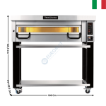 Four à pizza 6 pizzas XL - Série 800 - 1 Niveau + Support avec Roulettes | PM831 | PIZZA MASTER