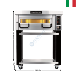 Four à pizza 6 pizzas - Série 900 - 1 Niveau + Support avec Roulettes | PM911 | PIZZA MASTER