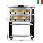 Four à pizza 9 + 9 pizzas - Série 900 - 1 Niveau + Support avec Roulettes | PM922 | PIZZA MASTER