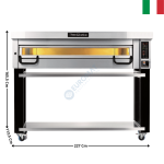 Four à pizza 12 pizzas XL - Série 900 - 1 Niveau + Support avec Roulettes | PM941 | PIZZA MASTER