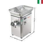 Hachoir à Viande Réfrigéré 500 kg/h – Tout Inox AISI 304 – TC 32 - NEBRASKA ICE Series | 21326131B21013 | SIRMAN
