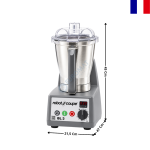 Blender de Cuisine Inox 3 Litres – 1 100 W – Technologie X-Flow – Vitesse Variable – BL 3 | 47010A | ROBOT COUPE